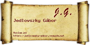 Jedlovszky Gábor névjegykártya