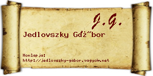 Jedlovszky Gábor névjegykártya